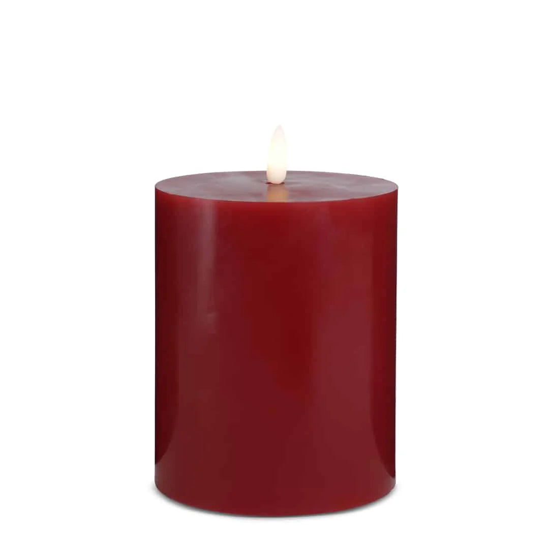 LED Stearinlys 1 stk. ø10 x 15 cm m/3D flamme (flere farver) Rød