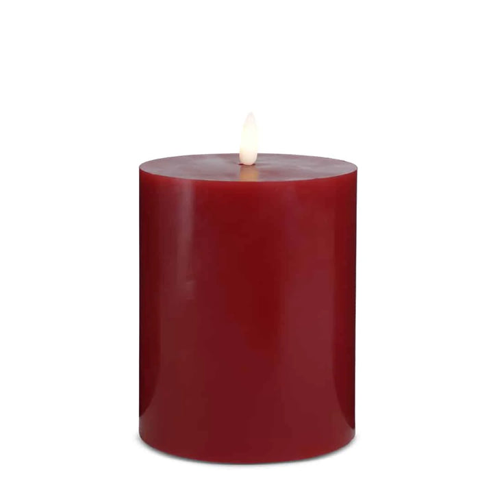 LED Stearinlys 1 stk. ø10 x 15 cm m/3D flamme (flere farver) Rød
