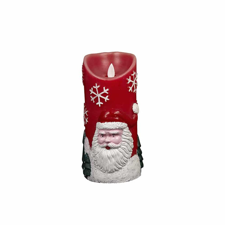 LED Stearinlys Julemotiv Ø9 x 18 cm (rød eller hvid) Rød