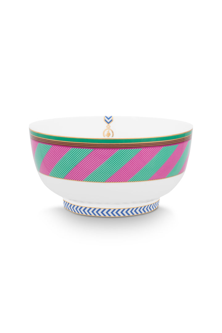 Bowl Chique Stripes Pink-Green 15.5cm