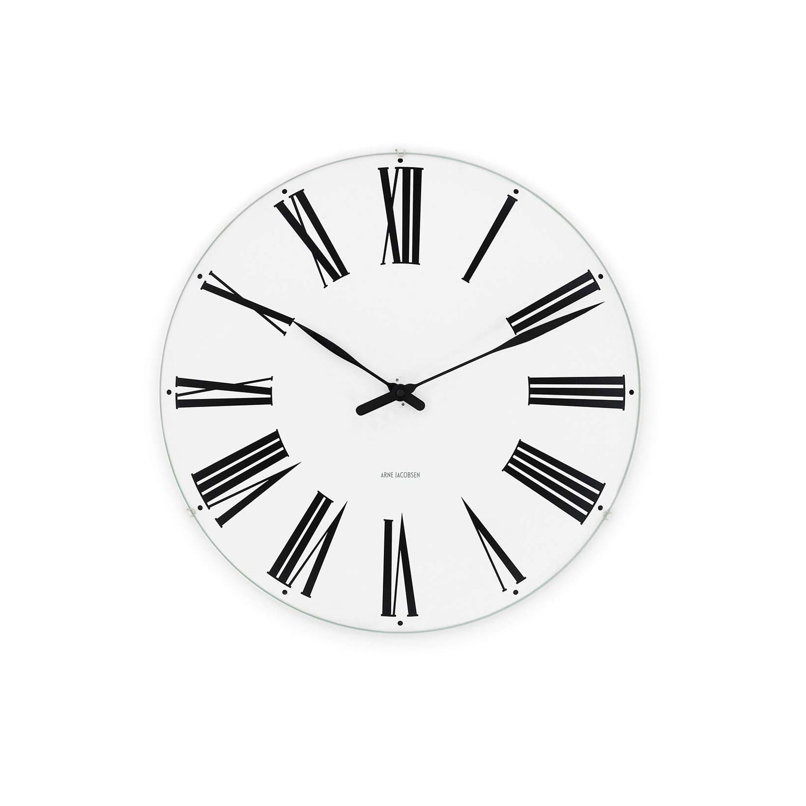 Produktbillede af Arne Jacobsen Roman Vægur Ø48 cm sort/hvid i premium kvalitet