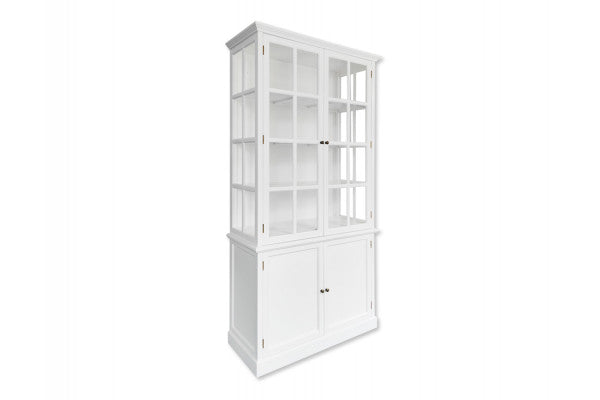 Produktbillede af Romsø Vitrineskab 220x110x45 cm Hvid på tilbud i høj kvalitet
