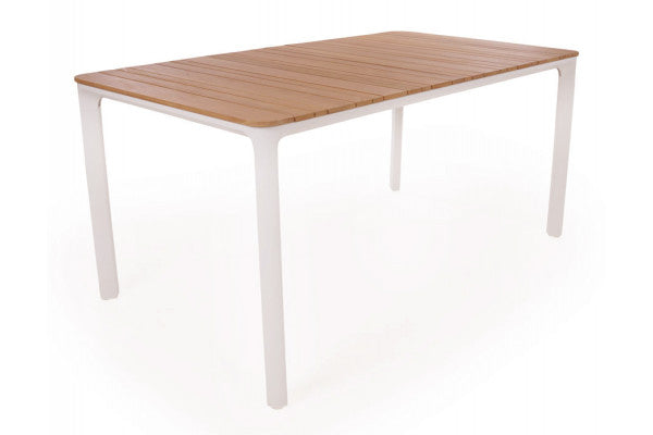 Produktbillede af Ronja Havebord 90x160 cm Hvid/teak på tilbud i høj kvalitet