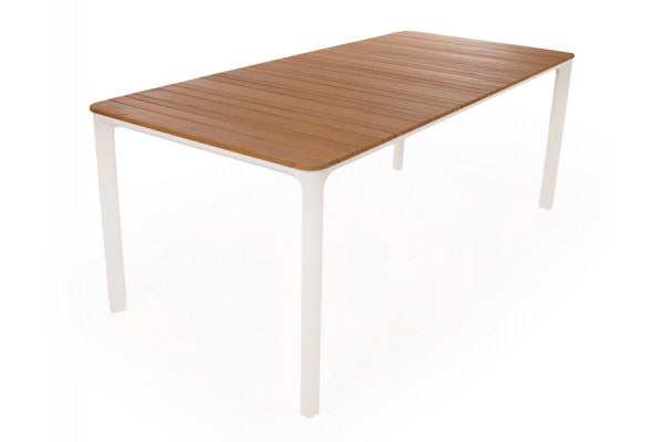 Produktbillede af Ronja Havebord 90x200 cm Hvid/teak på tilbud i høj kvalitet