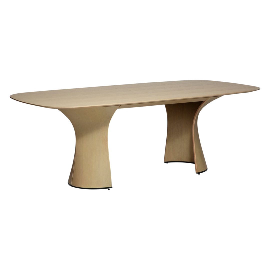 DANFORM Root spisebord rektangulær hvidkalket egetræsfinér 220x110