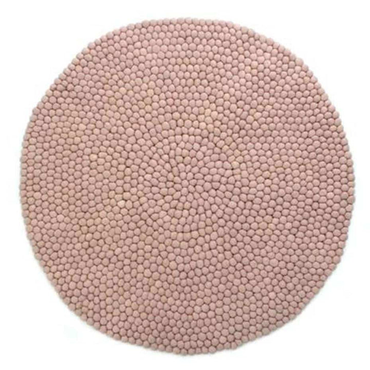 Kugletæppe i 100% ren Nepal uld (Fås i flere forskellige farver og størrelser) 90 cm / Støvet rosa