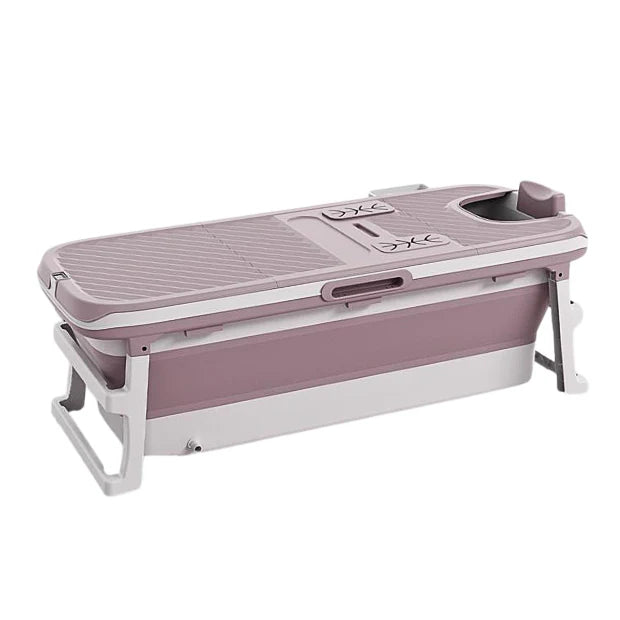 Foldebadekar med låg & termometer - Tisvilde - 150cm - rosa - 150cm