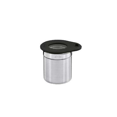 Produktbillede af Rösle Opbevaringsdåse Dia 5 x 6,5 cm 0,1 liter Stål/Klar/Sort i premium kvalitet