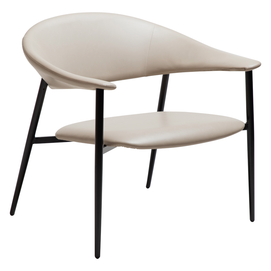 Produktbillede af DAN-FORM ROVER loungestol m. armlæn Cashmere kunstlæder med sorte ben i premium kvalitet