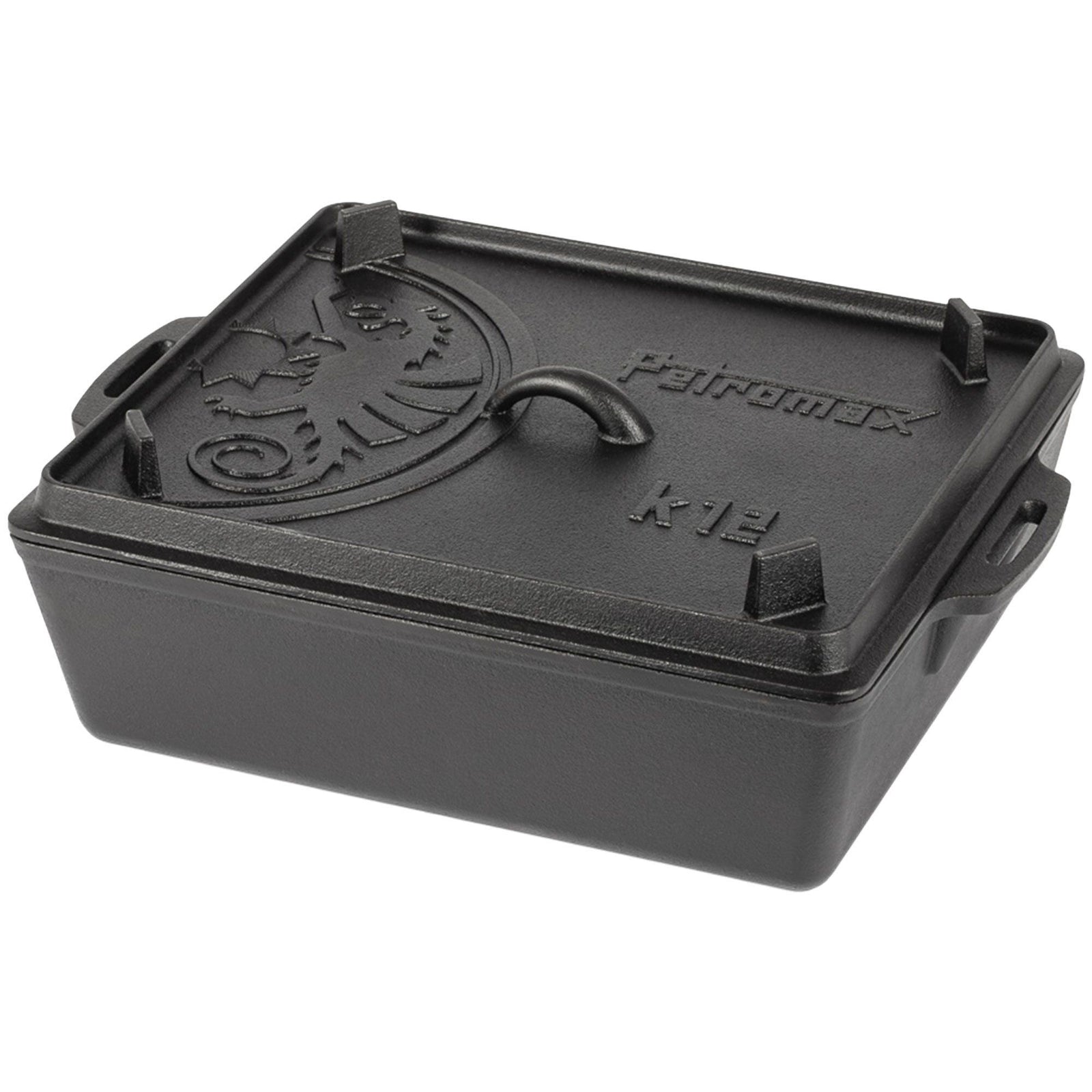 Petromax Petromax K12 brødform med låg 40 x 30 cm, støbejern – frontbillede (Brødform)