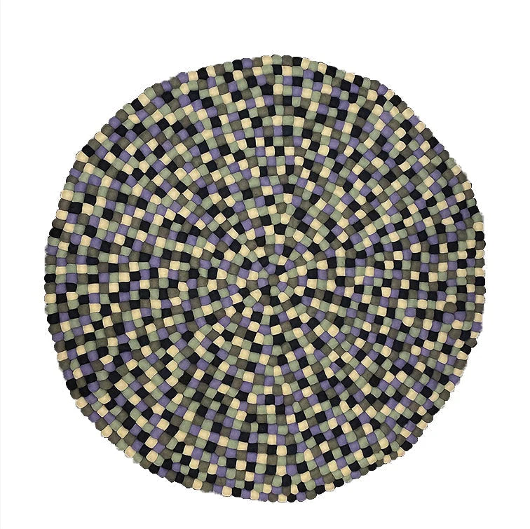Kugletæppe i 100% ren Nepal uld (Fås i flere forskellige farver og størrelser) 140 cm / Lilla multifavet