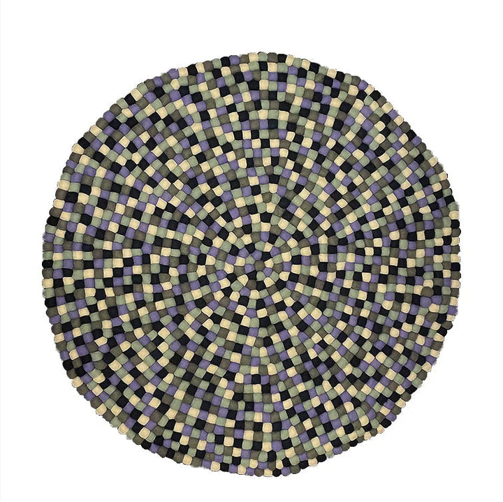 Kugletæppe i 100% ren Nepal uld (Fås i flere forskellige farver og størrelser) 60 cm / Lilla multifavet