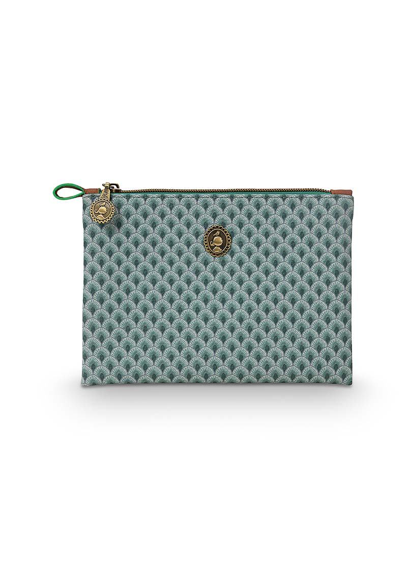 Produktbillede af Cosmetic Flat Pouch Small Kyoto Festival/Suki Green 19.5x13x1cm på tilbud i høj kvalitet