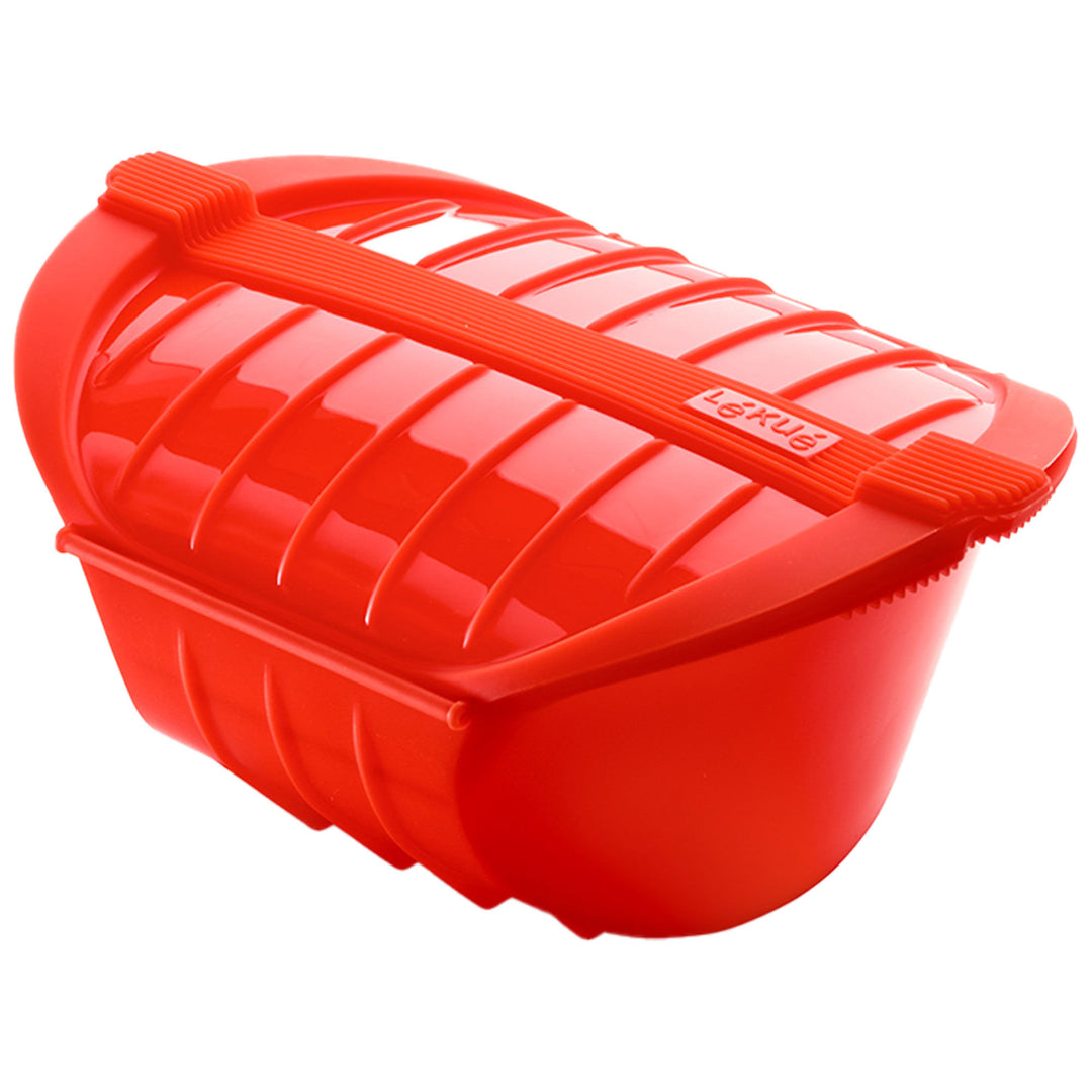 Lékué Lékué Dyb dampkoger med bageplade til mikroovn, rød – produktvisning (Dampkoger)