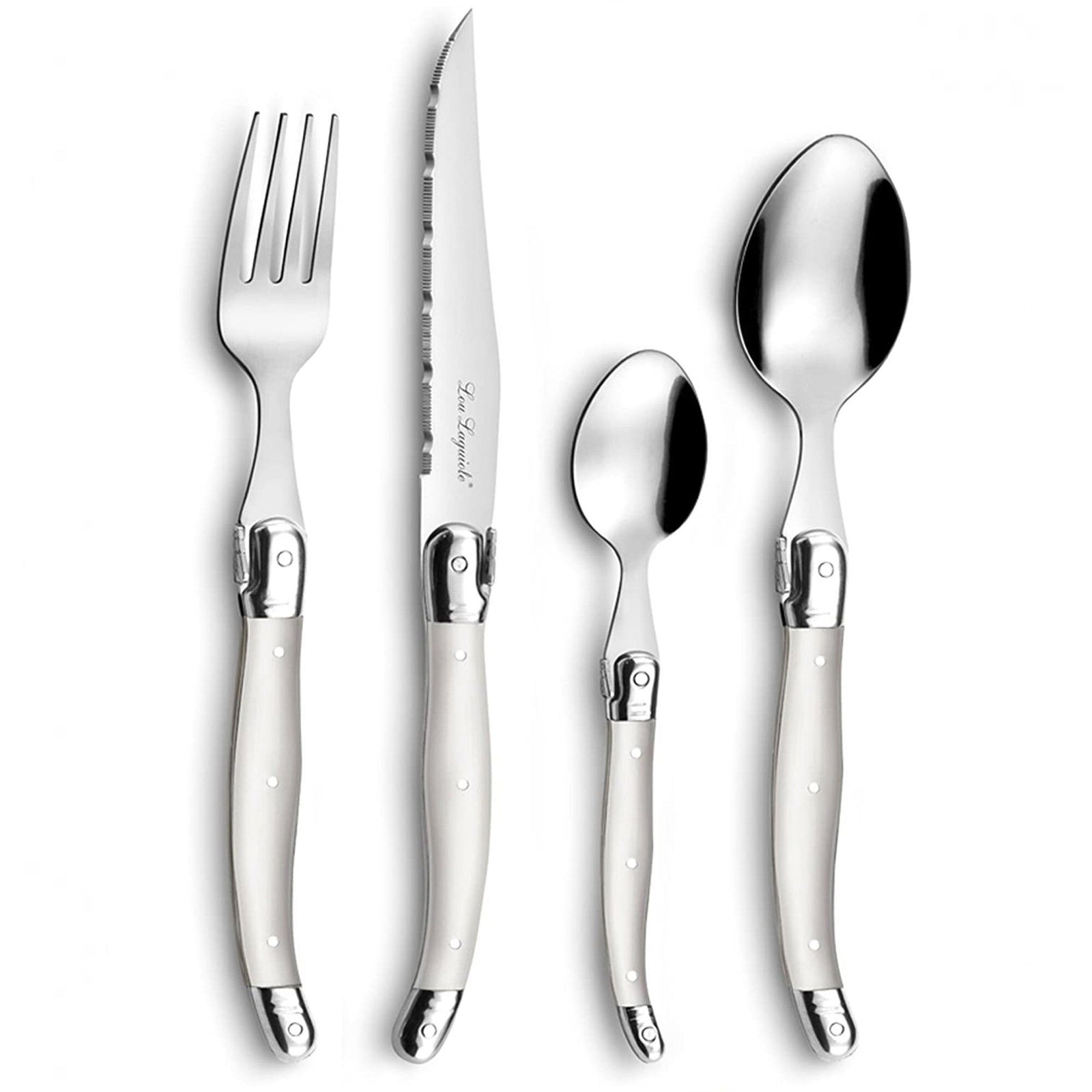 Lou laguiole Lou laguiole Tradition bestiksæt 24 dele, pearl ❤ billede i brug (Bestikssæt)