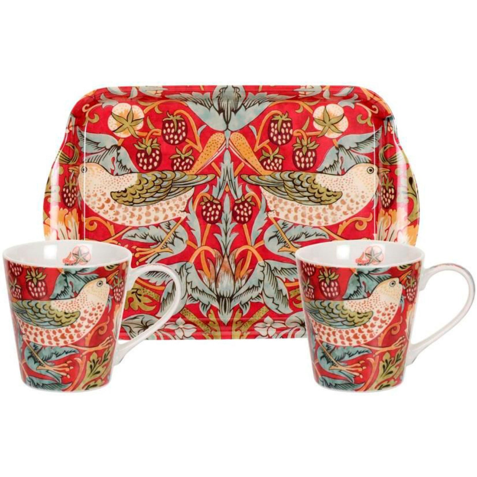 Spode Spode Sæt m. bakke og krus Strawberry Thief, rød – produktfoto (Krus)