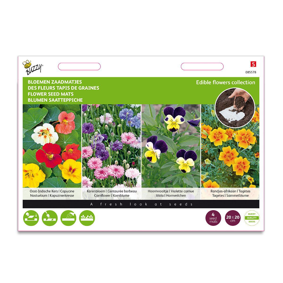 Produktbillede af Blomsterfrø i 4 x såmåtter på tilbud i høj kvalitet
