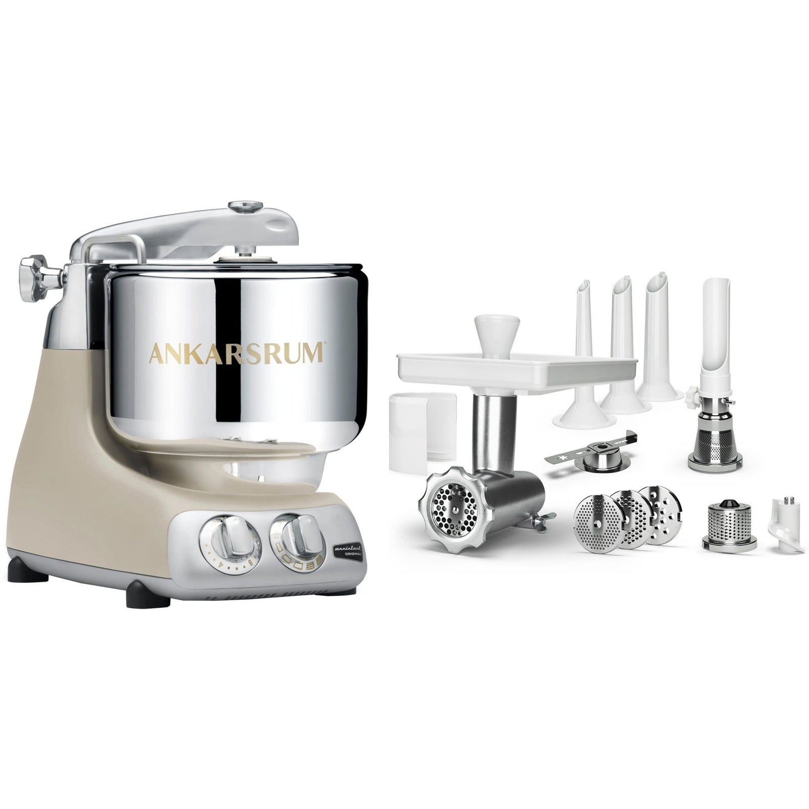 Se Ankarsrum Assistent AKM 6230 røremaskine + komplet kødhakker, harmony beige ✔ Stort online udvalg i Ankarsrum - Køb online på udsalg og tilbud lige nu ✔ Meget billig fragt og hurtig levering: 1 - 2 hverdage - Varenummer: KTCH-57753 og barcode / Ean:  på lager - Udsalg på Hjem og madlavning, Boligindretning Spar op til 67% - Over  857 kendte brands på udsalg