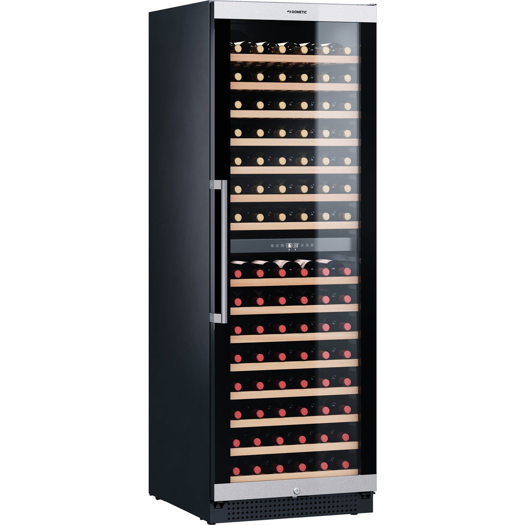 Dometic Dometic C154F vinkøleskab, 2 temperatur zoner, sort/rustfrit – frontbillede (Vinkøleskabe)