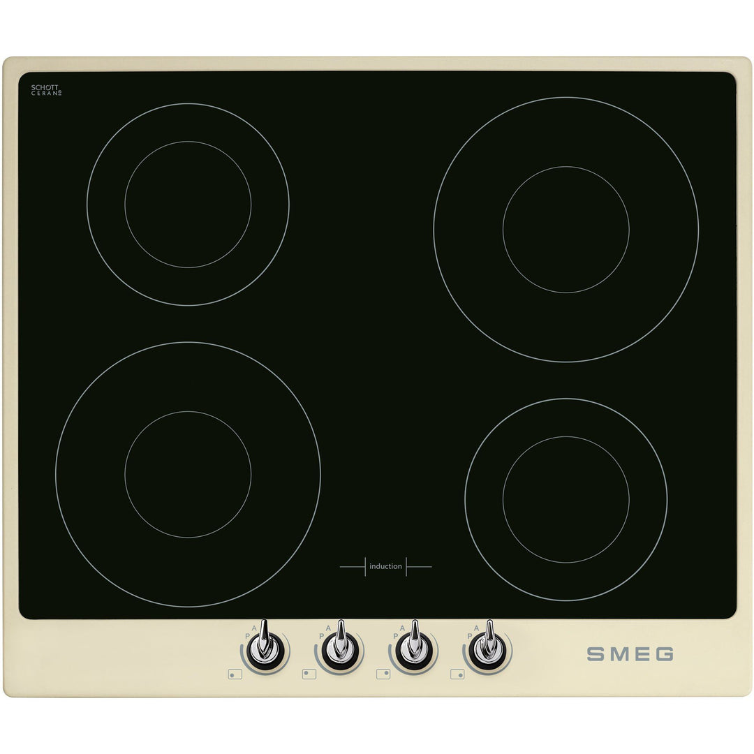 Smeg Smeg 60cm Victoria Induktionskogeplade m. Ramme, Creme ❤ close-up (Induktionskogeplade)