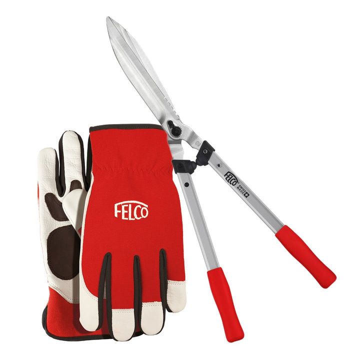 Produktbillede af Felco 250-63 hækkesaks & Felco 702 beskæringshandske S på tilbud i høj kvalitet