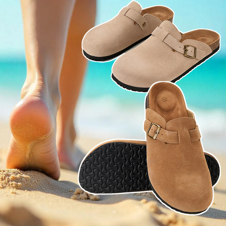 Komfort og stil i ét Klassiske kork-sandaler med lukket tå Karamel / 39
