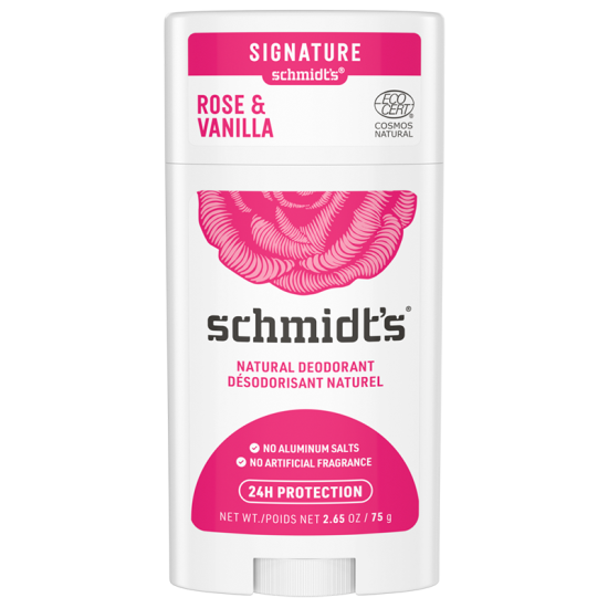 Schmidts Stick Deodorant Rose & Vanilla 75g.