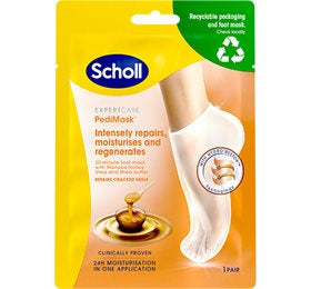 Detaljeret produktbillede af Scholl PediMask Manuka Honey 1 pk. på tilbud