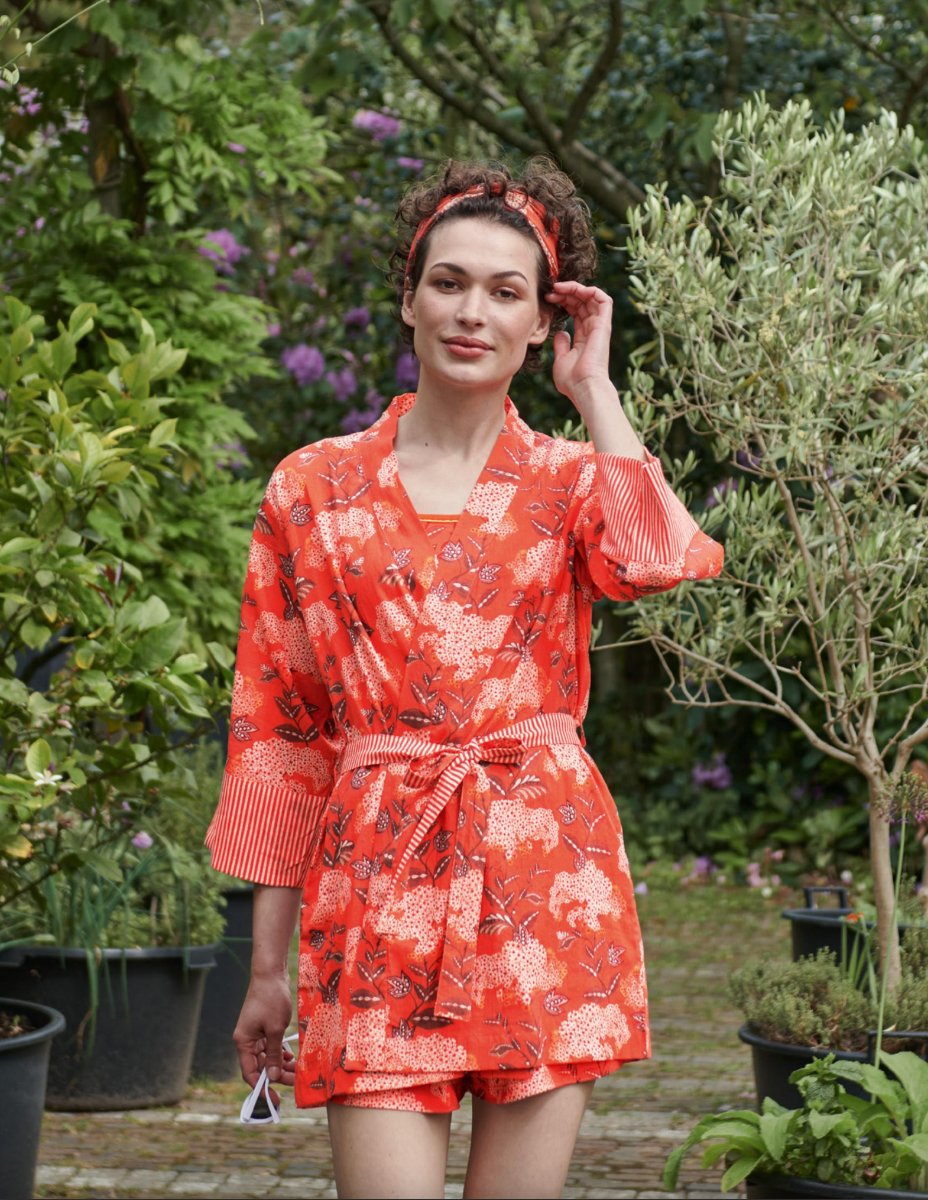 Produktbillede af Pip Studio Kimono Flora Firenze Coral-XX-Large på tilbud i høj kvalitet