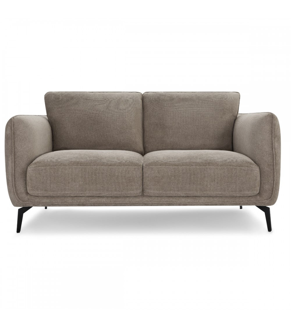 Selena 2 pers. sofa camel brun stof og sort metal