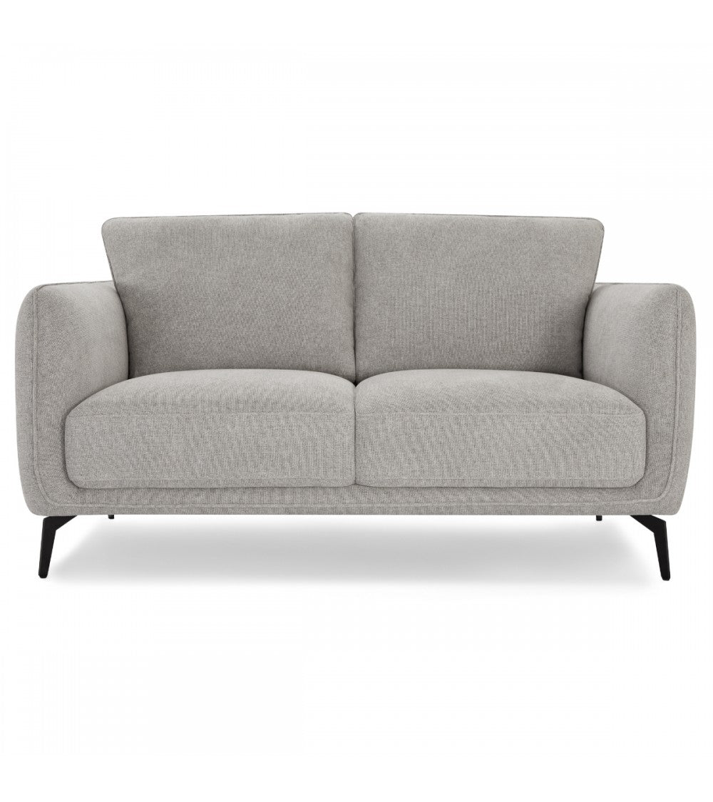 Selena 2 pers. sofa grå stof og sort metal