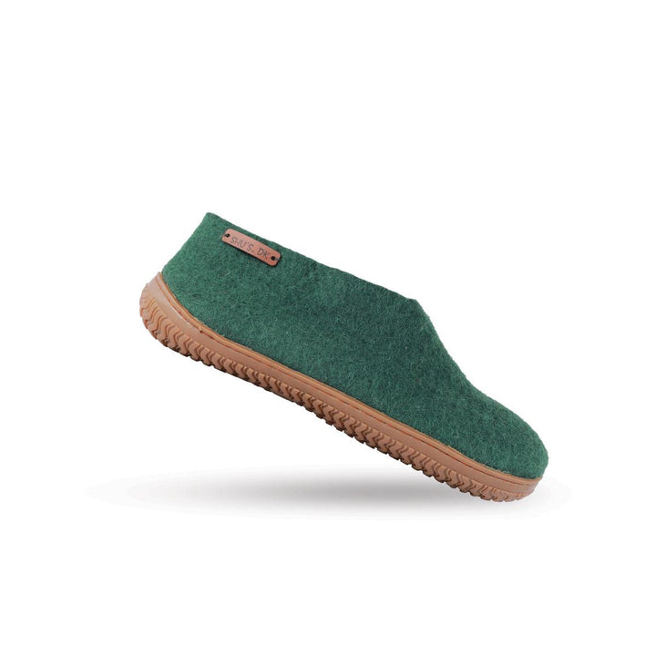 Uldhjemmesko (100% ren uld) m/Gummisål Dansk Design fra SHUS groen / 38