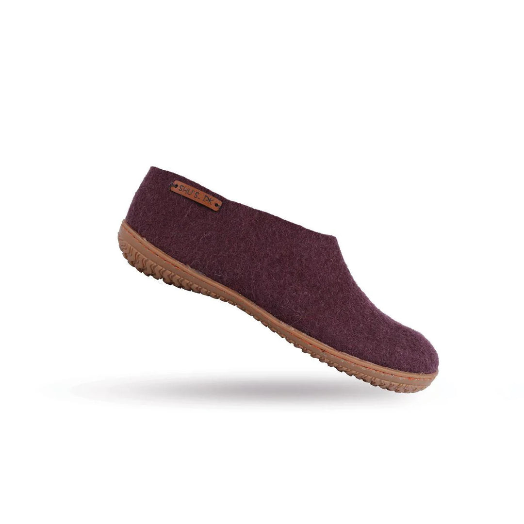 Uldhjemmesko (100% ren uld) m/Gummisål Dansk Design fra SHUS lilla / 36