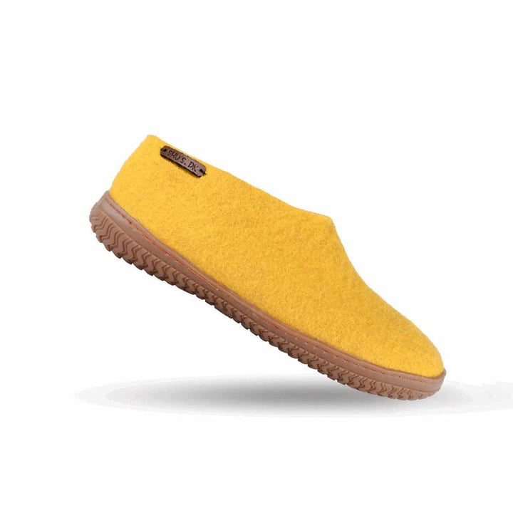 Uldhjemmesko (100% ren uld) m/Gummisål Dansk Design fra SHUS gul / 39