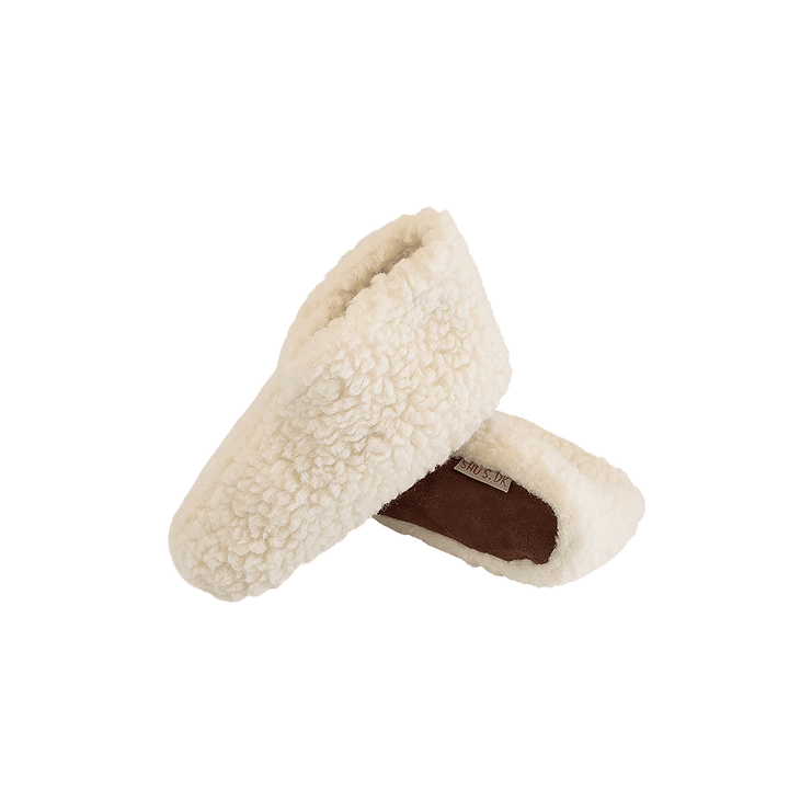 Produktbillede af Fluffy Uld Hjemmesko (100% ren uld) Model Hvid 39 på tilbud