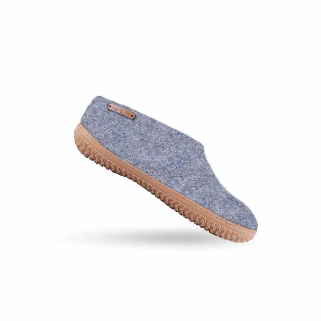 Uldhjemmesko (100% ren uld) m/Gummisål Dansk Design fra SHUS denim / 38