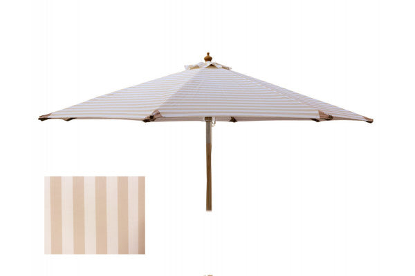 Produktbillede af Signe Parasol Ø 2,5 meter m/tilt Hvid/Beige Stribet på tilbud i høj kvalitet