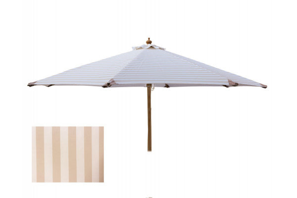 Produktbillede af Signe Parasol Ø 3 meter 2-delt Hvid/Beige stribet på tilbud i høj kvalitet