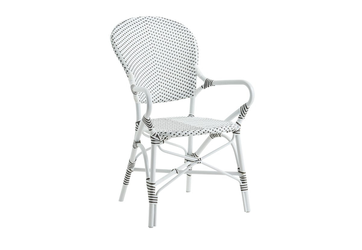 Produktbillede af Sika Design Isabell Exterior Caféstol m/ Armlæn Hvid 92 i premium kvalitet