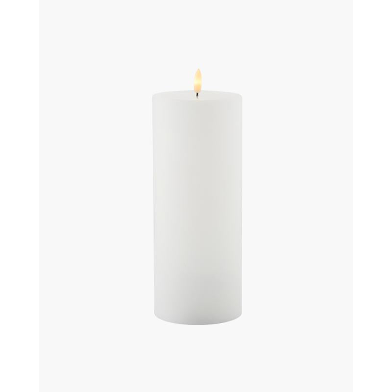 Produktbillede af Sirius Sille Genopladelig Bloklys Ø10x25 cm Hvid i premium kvalitet