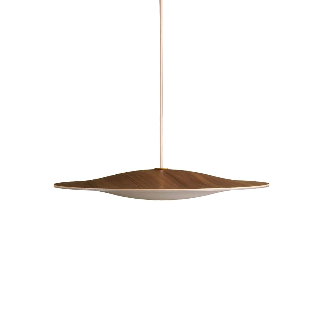 Produktbillede af Sinus Wood 550P Valnød Opal Glas Pendel i premium kvalitet