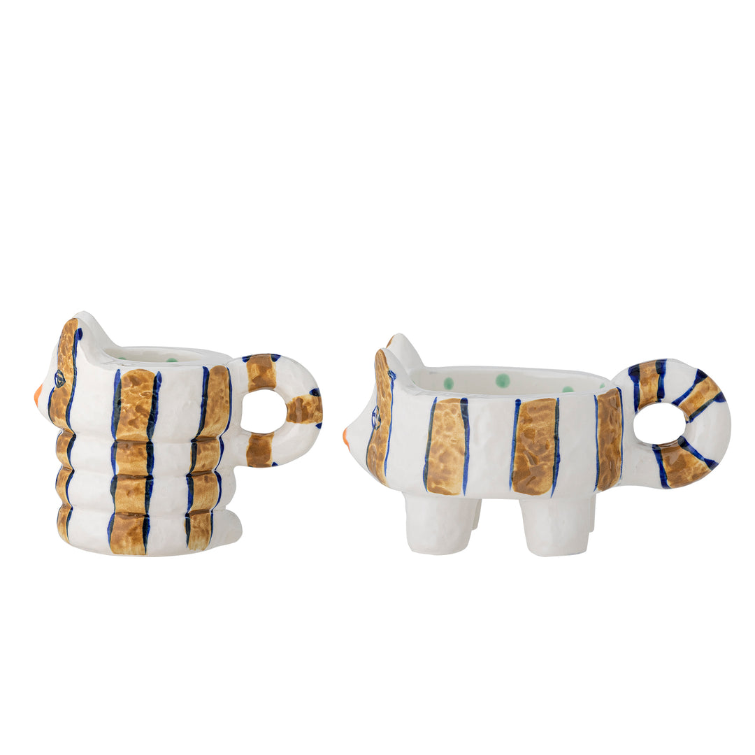 BLOOMINGVILLE Caty lysestage brun stentøj sæt af 2