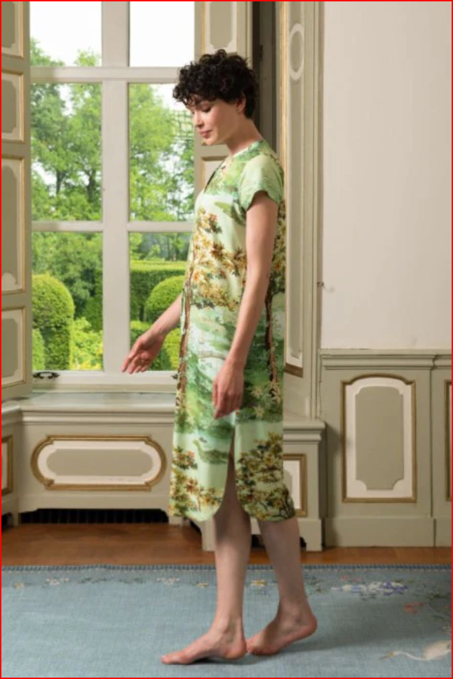 Produktbillede af S Dalia Short Sleeve Nightdress Paradise Green på tilbud i høj kvalitet