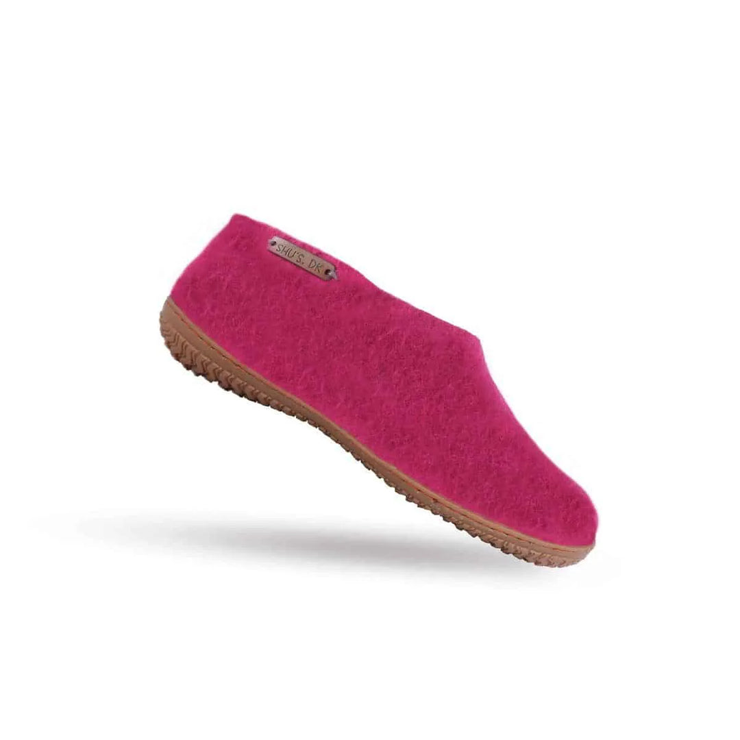 Uldhjemmesko (100% ren uld) m/Gummisål Dansk Design fra SHUS pink / 40