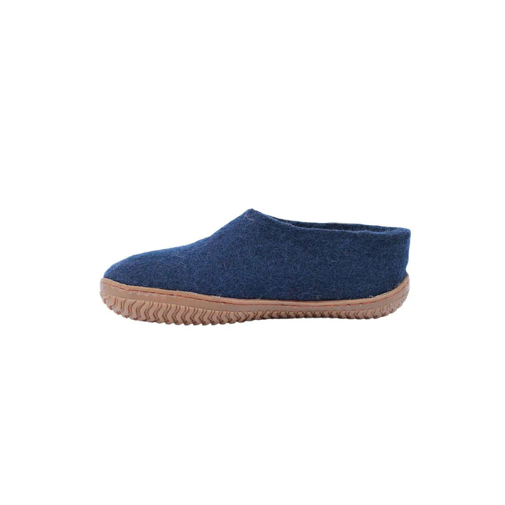 Uldhjemmesko (100% ren uld) m/Gummisål Dansk Design fra SHUS blaa / 36