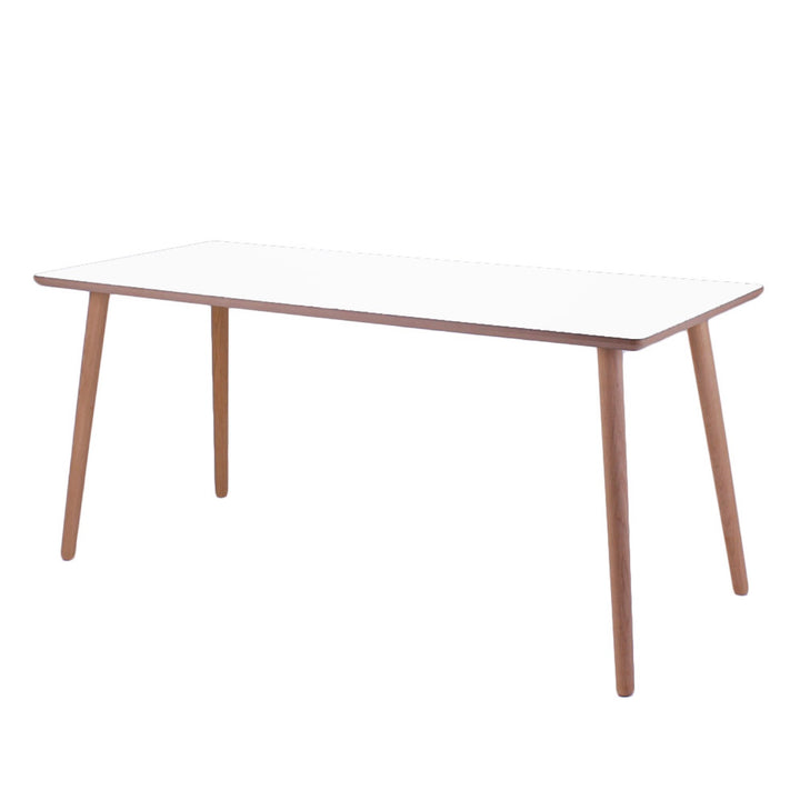 Produktbillede af Dimm Skrivebord hvid højtrykslaminat ege ben 140 x 70 cm Hvid laminat på tilbud i høj kvalitet