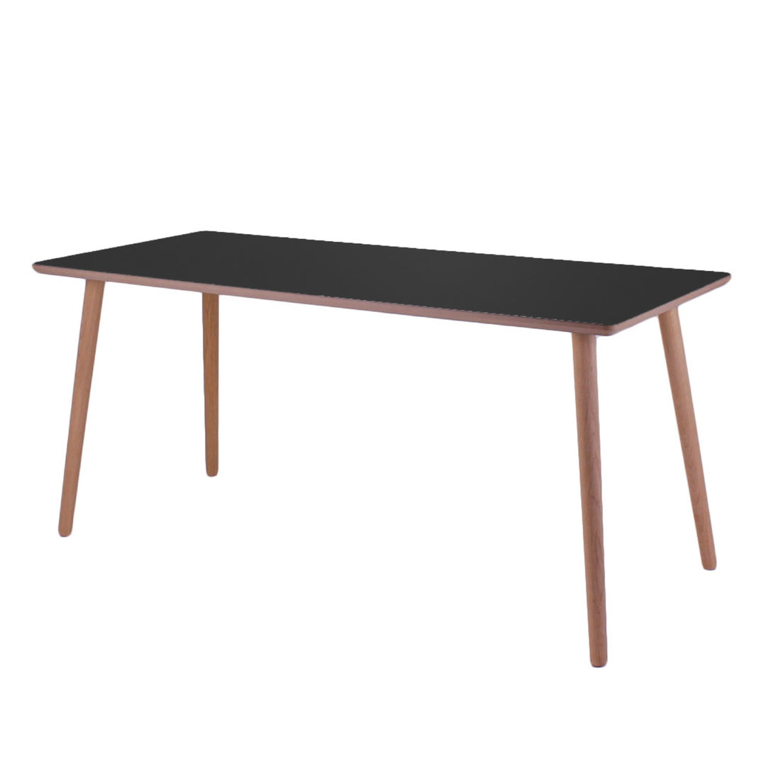Produktbillede af Dimm Skrivebord sort højtrykslaminat ege ben 100 x 60 cm på tilbud i høj kvalitet