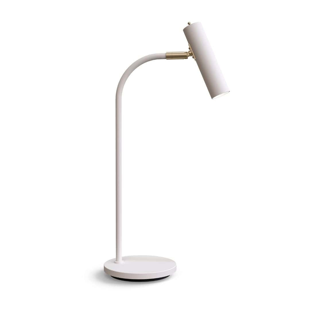 Produktbillede af Slender Bordlampe Hvid/Messing Belid i premium kvalitet