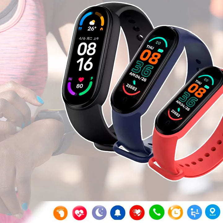 Smartwatch m/Puls- & blodtryksmåler (vand- og støvafvisende) Gul