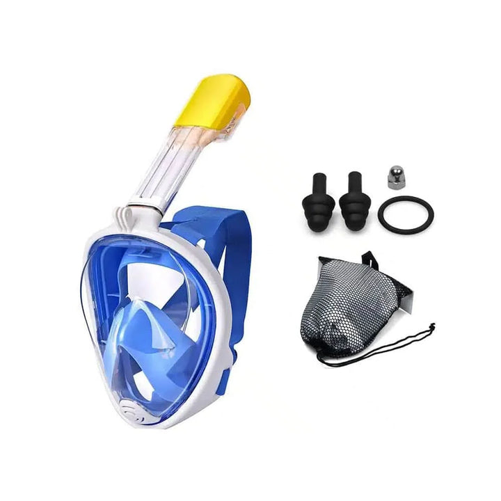 Snorkelmaske til børn og voksne med snorkel og 180 graders udsigt Blå / L/XL